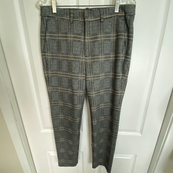 Core Life Neutral Soft Rayon Blend Plaid Office Career Stretch Pants. 30"x27" - Picture 3 of 16